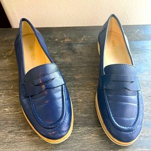 Nine West Navy Leather Loafer 6